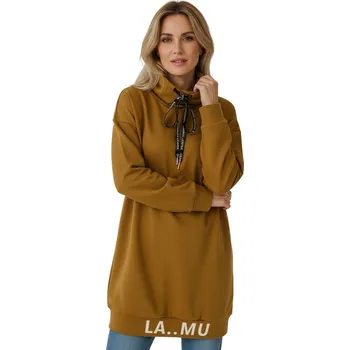 Dámská mikina Italy Moda Dámská oversize mikina IZABELA Barva: Hořčicová