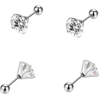 Náušnice Steel Edge Náušnice z chirurgické oceli pecky WJHE1244-White Průměr mm: 3