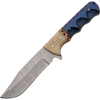 lovecký nůž Damascus DM1405 Blue Wood