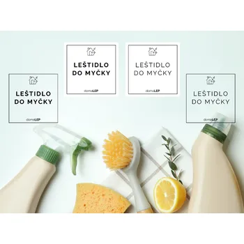 LEŠTIDLO DO MYČKY - organizační samolepky od DomaLEP tvar: ČTVEREC, barva: PRŮHLEDNÁ - ČERNÉ písmo, velikost: š. 4 cm x v. 4 cm - tučné písmo