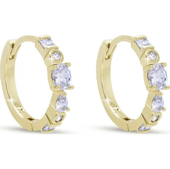 Náušnice biju Pozlacené náušnice 14k kroužek, složený z geometrických tvarů a zirkonů 1002873