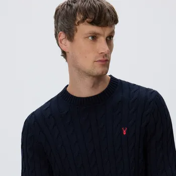 Pánský svetr Reserved - Svetr s&nbsp;vánočním vzorem - tmavomodrá - 940GC-59X - 940GC-59X-XXL