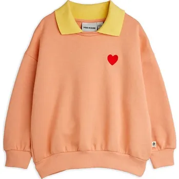Chlapecká mikina Dětská bavlněná mikina Mini Rodini Heart 26120126 oranžová 20X, vel. 104-110