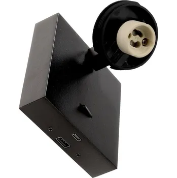 Bodové svítidlo Deko-Light svítidlo na čtení - Can Tilt hranatá základna s USB, 1x 7,5 W GU10, černá 341348