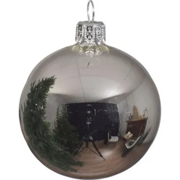 Vánoční ozdoba Sada skleněných ozdob, průměr 8 cm, stříbrné lesk, balení 6 ks