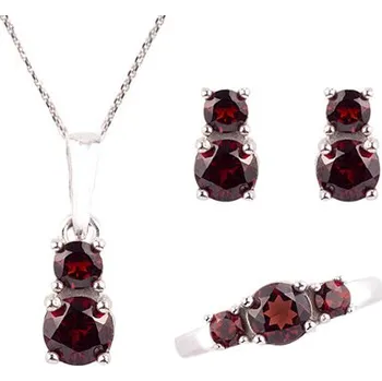 Souprava šperků granát souprava Set 207 (Set 207) Velikost: 63, povrchová úprava: rhodiované