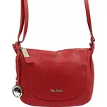 Značková středně velká kožená crossbody kabelka Pierre Cardin no. 21 červená