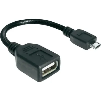 Redukce Delock Adapter USB microUSB samec > USB 2.0 samice OTG 18cm flexibilní husí krk (83293) 83293