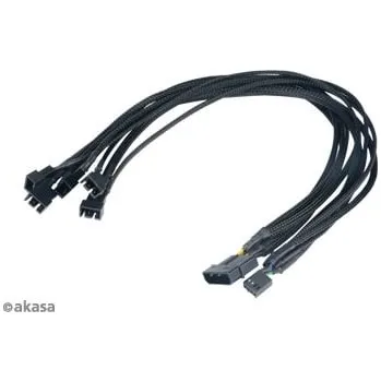Kabel do PC AKASA kabel FLEXA FP5/ pro synchronizaci 5 ventilátorů se základní deskou/ 5x 4pin PWM/ 45cm AK-CBFA03-45