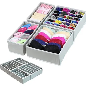 Úložný box Sada organizérů do šuplíku 4 ks šedý/bílý