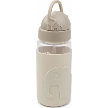 DONE BY DEER Easy-grip láhev s brčkem Elphee - pískková - VÝPRODEJ DVOREČEK