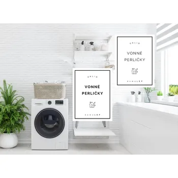 VONNÉ PERLIČKY - organizační samolepky od DomaLEP tvar: OBDÉLNÍK, barva: PRŮHLEDNÁ - ČERNÉ písmo, velikost: š. 6 cm x v. 8 cm - tučné písmo