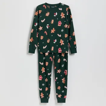 Dětská móda Reserved - Vánoční pyžamo - tmavě zelená - 636GX-79X - 636GX-79X-U14