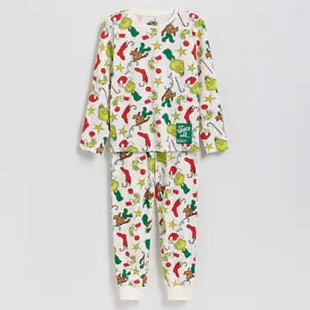 Dětská móda Reserved - Vánoční pyžamová souprava Grinch - krémová - 980HI-01X - 980HI-01X-U13