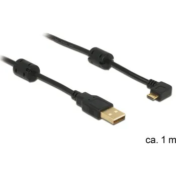 Datový kabel Delock kabel USB 2.0 A samec > microUSB samec, pravoúhlý 270°, 1m 83250