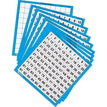 Výuková hračka Learning Resources Stovková tabulka - sada 10 ks