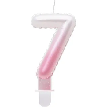 Dortová svíčka Svíčka dortová růžovo-bílá číslo 7