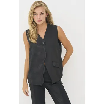 Dámské sako Vesta Nu Denmark 8604-33 černá prodloužená s žakárovým vzorem Velikost: 38