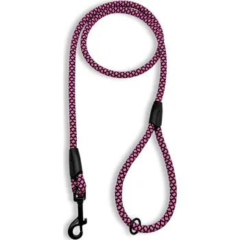 Vodítko pro psa PafDog® Klasické vodítko s poutkem na ruku, 10 mm, 5 délek, extra pevné RŮŽOVO-ČERNÉ DÉLKA VODÍTKA: 1.5 metru