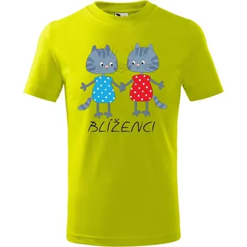 DOBRÝ TRIKO Dětské tričko Zvěrokruh kočky Blíženci Velikost: 110 /4 roky, Barva: Limetková