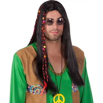Karnevalová paruka Paruka dlouhá hnědá Hippie