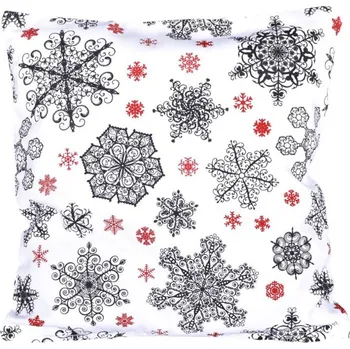 Dekorativní polštářek Vánoční dekorační polštářek FANY 40x40 Černé a červené vločky