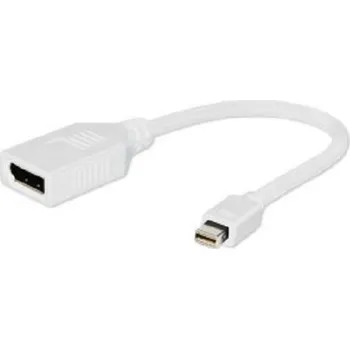Video kabel Gembird miniDisplayPort (M) na DisplayPort (F), bílá A-mDPM-DPF-001-W