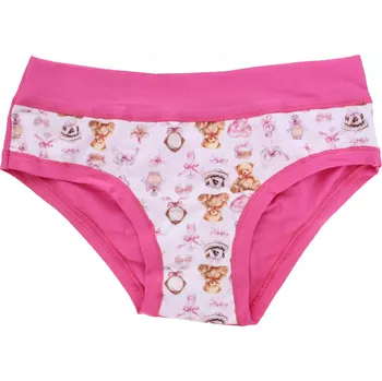Dívčí kalhotky s potiskem medvídků Emy Bimba B2972 rosa fluo velikost 5