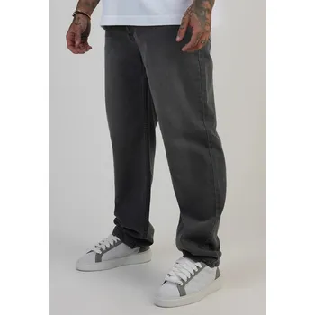 Pánské džíny SikSilk šedé straight fit džíny s opraným efektem Velikost: 34