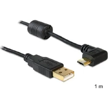 Datový kabel Delock kabel USB 2.0 A samec > microUSB samec, pravoúhlý 90°, 1m (8314 83147