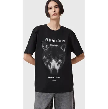 Bavlněné tričko AllSaints DAWN dámské, černá barva, W016JC 99X, vel. L