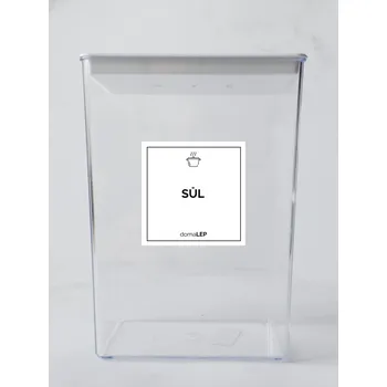 Speciální papír SŮL – bílá samolepka na dózu, tučné písmo, 5 x 5 cm | DomaLEP