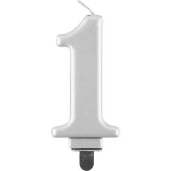 Dortová svíčka Svíčka dortová stříbrná číslo 1