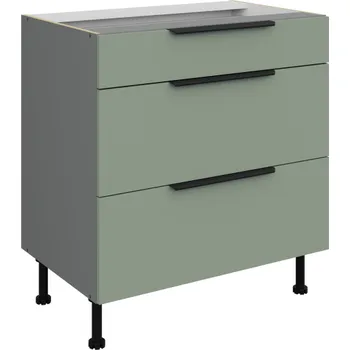 Kuchyňská skříňka 80 D 3S BB, Spodní kuchyňská zásuvková skříňka PREMIUM BOX Aria aquamarine/antracit