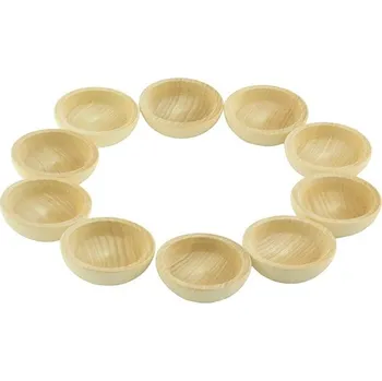 Dřevěná hračka Dřevěná sada Talířky 10 kusů