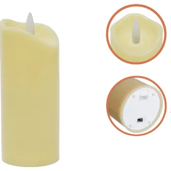 Svíčka LED sloupová svíčka RUHHY 12,5 cm béžová