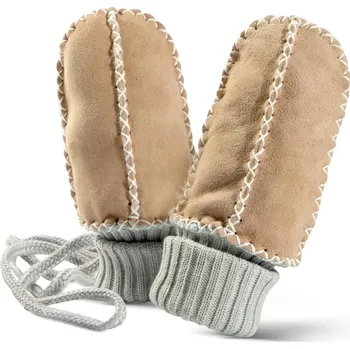 Rukavice Dětské kožešinové rukavice z merino kožešiny Fellhof BALU Barva: béžová