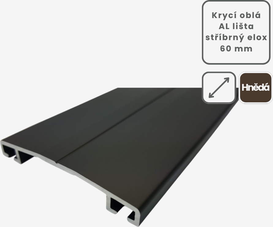 AL krycí lišta oblá 3m - hnědý elox Velikost: 5m