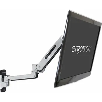 Televizní držák Ergotron LX - Montážní sada (výškově nastavitelné rameno, rozšíření, základna, VESA adaptér) - pro Displej LCD - kapacita 3,2 - 11,3 kg - leštěný hliník - velikost obrazovky: až do 42" - montáž na stě