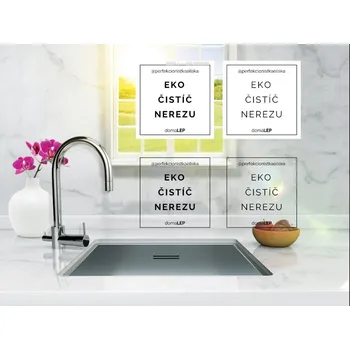 EKO ČISTIČ NEREZU - organizační samolepky od DomaLEP varianta: BÍLÁ - Ø 5 cm - tučné písmo