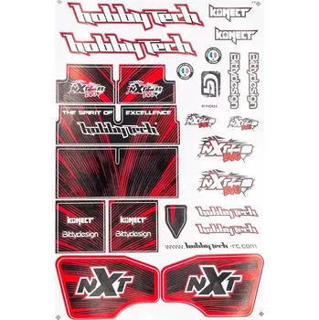 RC náhradní díl HOBBYTECH Arch samolepek SPIRIT NXT EVO RR, červená