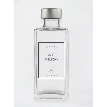 Samolepící etiketa Samolepka na láhev OCET JABLEČNÝ – průhledná, 6 x 8 cm, základní písmo