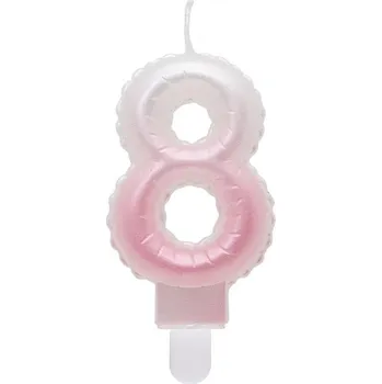 Dortová svíčka Svíčka dortová růžovo-bílá číslo 8