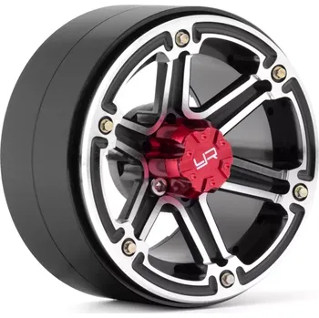 RC náhradní díl Yeah Racing 2.2 Aluminum CNC 6 Spoke Beadlock Wheel 2ks, Černé