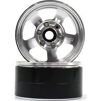 RC náhradní díl Yeah Racing 1.9 Beadlock Hliníkové CNC 5 Spoke stříbrné, 2ks