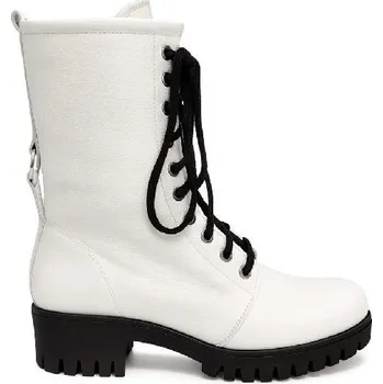 Dámská zdravotní obuv Polokozačka šněrovací na zip BÍLÁ 7159 Rozměr: 38