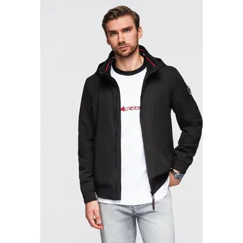 Pánská softshellová bunda Pánská bunda s kapucí a vysokým límcem - černá V1 OM-JANP-0222 - XL