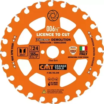 Pilový kotouč Pilový kotouč na demoliční práce - D165x2,3 d20 Z24 HW, - 286.765.24H, CMT XTreme