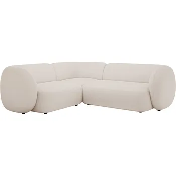 Pohovka Micadoni Béžová bouclé rohová pohovka Kate 252 cm, levá