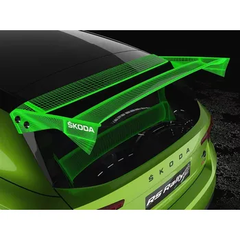RC náhradní díl Bittydesign Čiré náhradní křídlo pro ŠKODA Fabia RS Rally2 1/10, extra tvrdé 1,5 mm